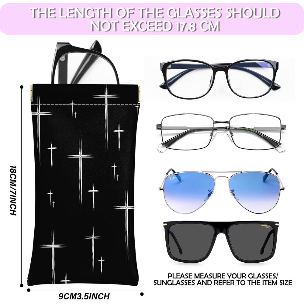 3400 2 PCS Glasses Sunglasses Eyeglass Case Pouch Soft PU Leather Cute - Picture 2 of 7